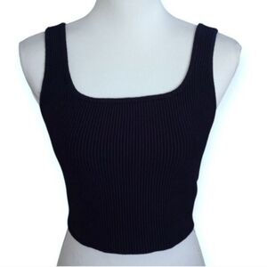 House of Harlow 1960 Dark Blue Ribbed Tank Crop Top Sz.M EUC.